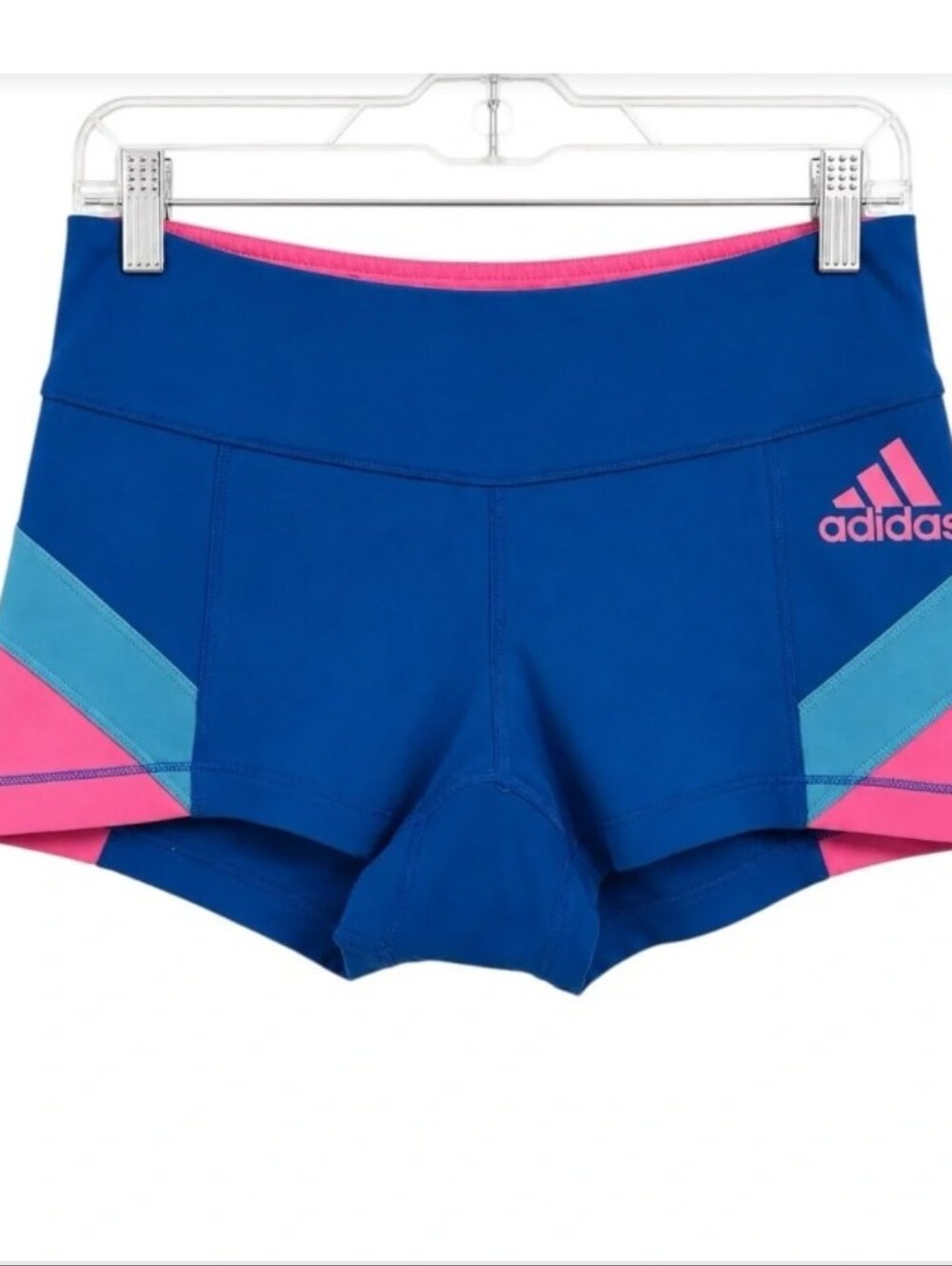 Adidas Climalite Blue Colorblock Compression Running Shorts Medium Athletic Yoga